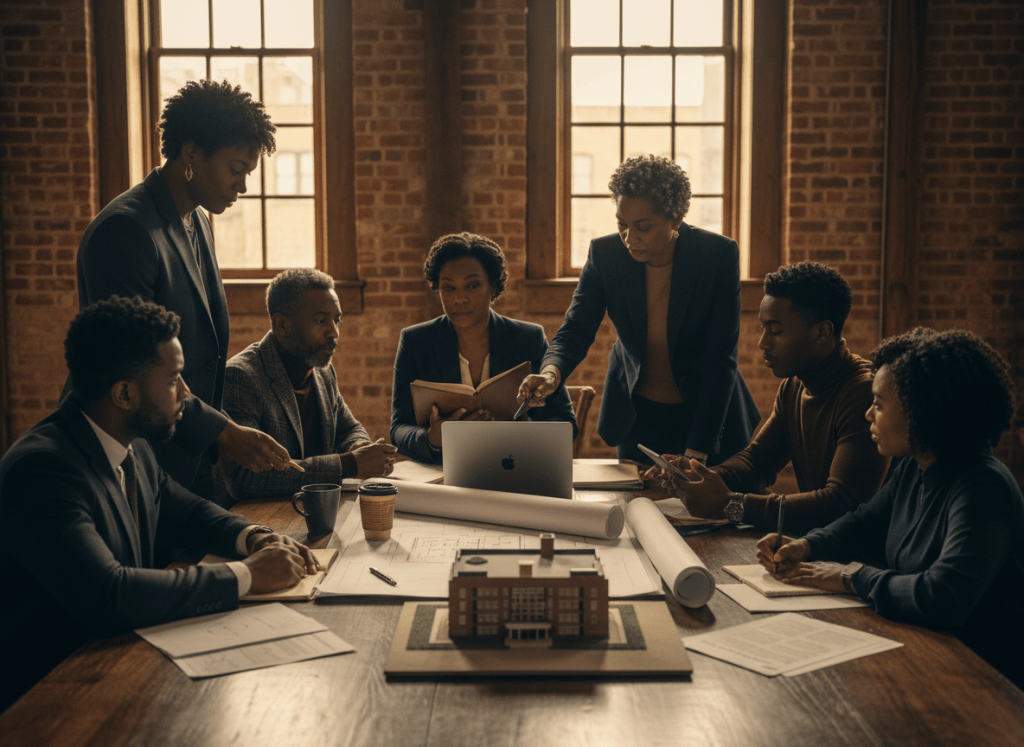 Black entrepreneurs and community builders planning long-term institutions and assets